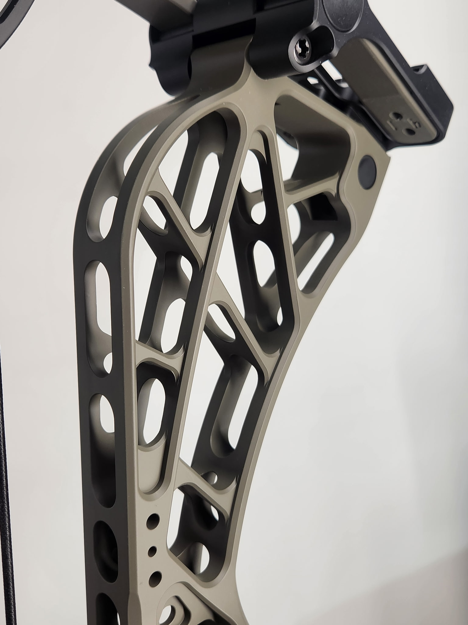 Fusion Archery riser machining detail — upper limb pocket